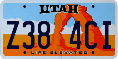 UT license plate Z384CI