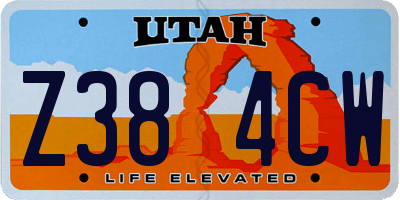 UT license plate Z384CW
