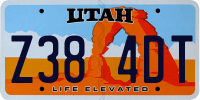 UT license plate Z384DT