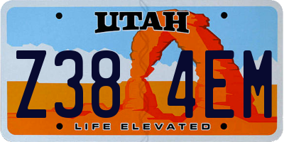 UT license plate Z384EM