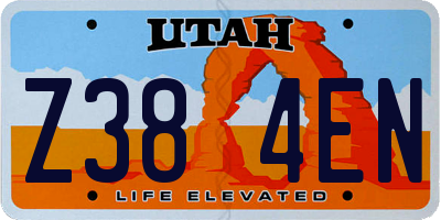 UT license plate Z384EN