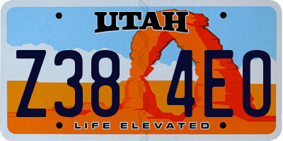 UT license plate Z384EO