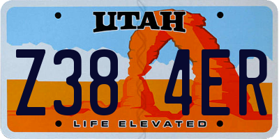UT license plate Z384ER