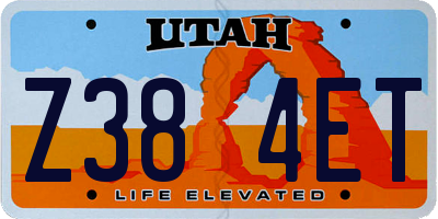 UT license plate Z384ET