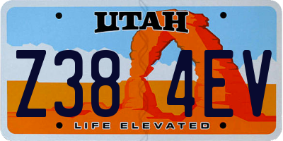 UT license plate Z384EV