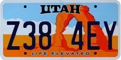 UT license plate Z384EY