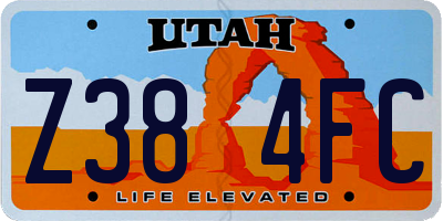 UT license plate Z384FC