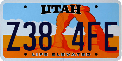 UT license plate Z384FE