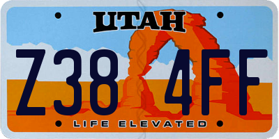 UT license plate Z384FF