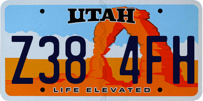 UT license plate Z384FH