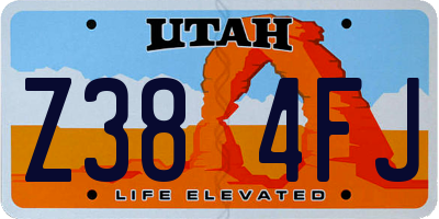 UT license plate Z384FJ