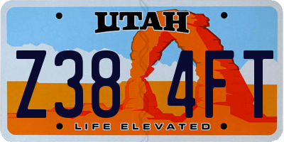 UT license plate Z384FT