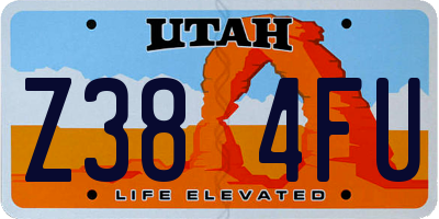 UT license plate Z384FU