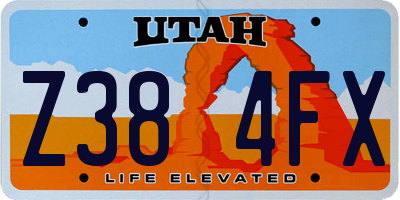 UT license plate Z384FX