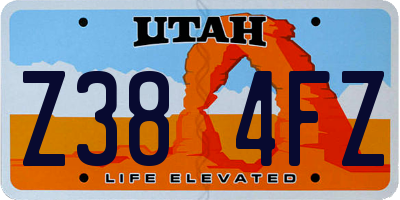 UT license plate Z384FZ