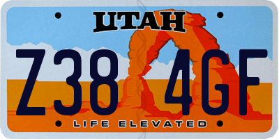 UT license plate Z384GF