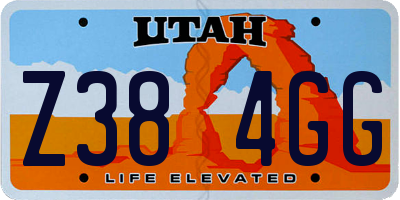 UT license plate Z384GG