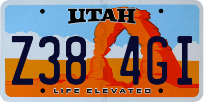 UT license plate Z384GI