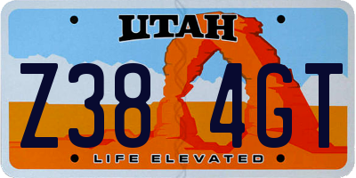 UT license plate Z384GT
