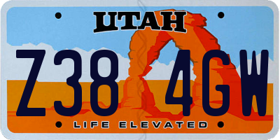 UT license plate Z384GW