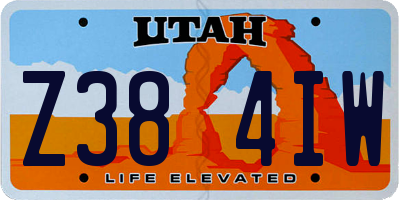 UT license plate Z384IW