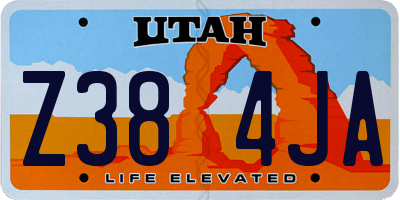 UT license plate Z384JA