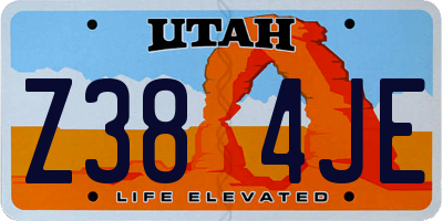 UT license plate Z384JE