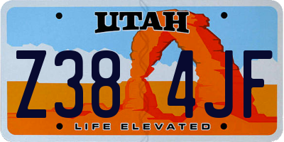 UT license plate Z384JF