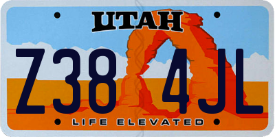 UT license plate Z384JL