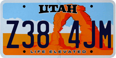 UT license plate Z384JM