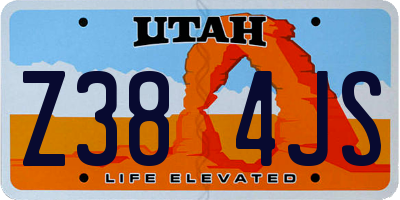 UT license plate Z384JS