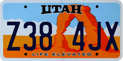 UT license plate Z384JX