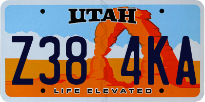 UT license plate Z384KA