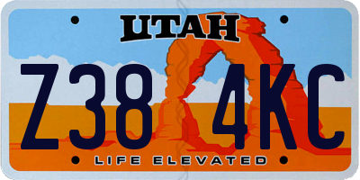 UT license plate Z384KC