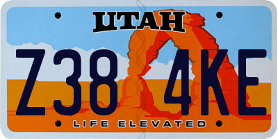 UT license plate Z384KE