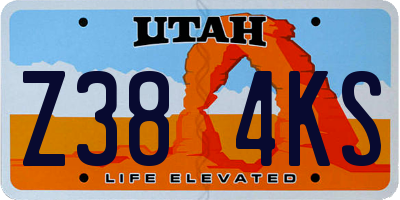UT license plate Z384KS