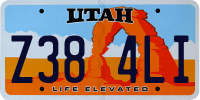 UT license plate Z384LI