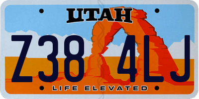 UT license plate Z384LJ