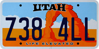UT license plate Z384LL