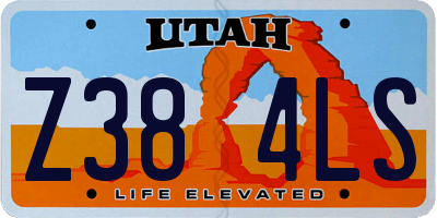 UT license plate Z384LS