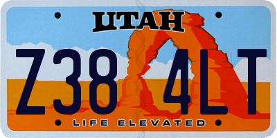 UT license plate Z384LT