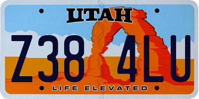 UT license plate Z384LU