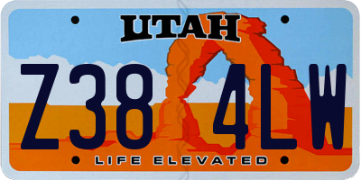 UT license plate Z384LW