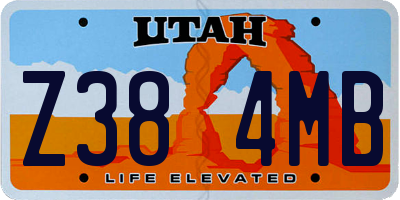 UT license plate Z384MB