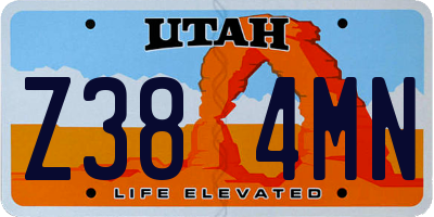 UT license plate Z384MN