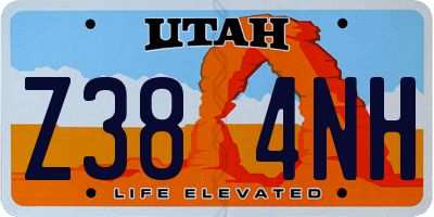 UT license plate Z384NH