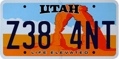 UT license plate Z384NT