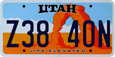 UT license plate Z384ON