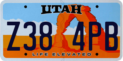 UT license plate Z384PB