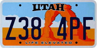 UT license plate Z384PF